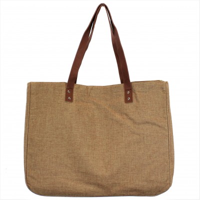 9220- CAMEL CANVAS TOTE BAG